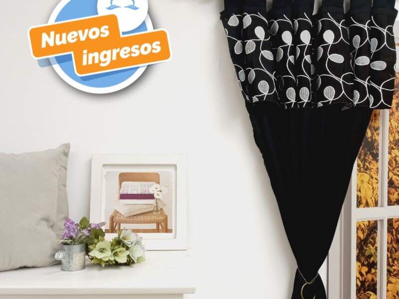 cortina con bordado color negro en argentina - Casa de Pedro | Construex